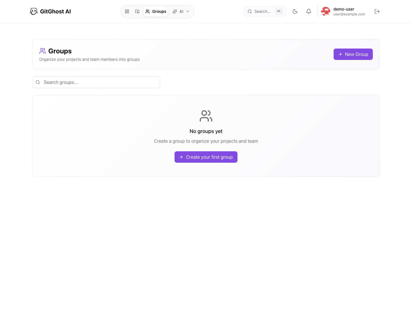Gitghost AI groups