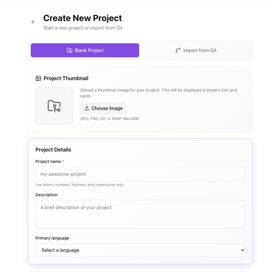Create a new Gitghost AI project
