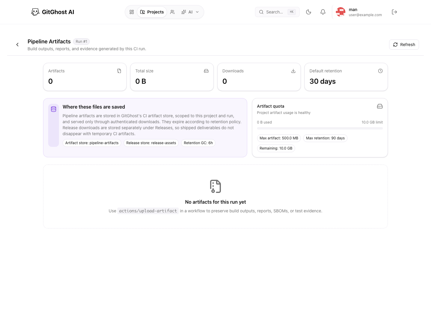 Gitghost AI pipeline artifacts