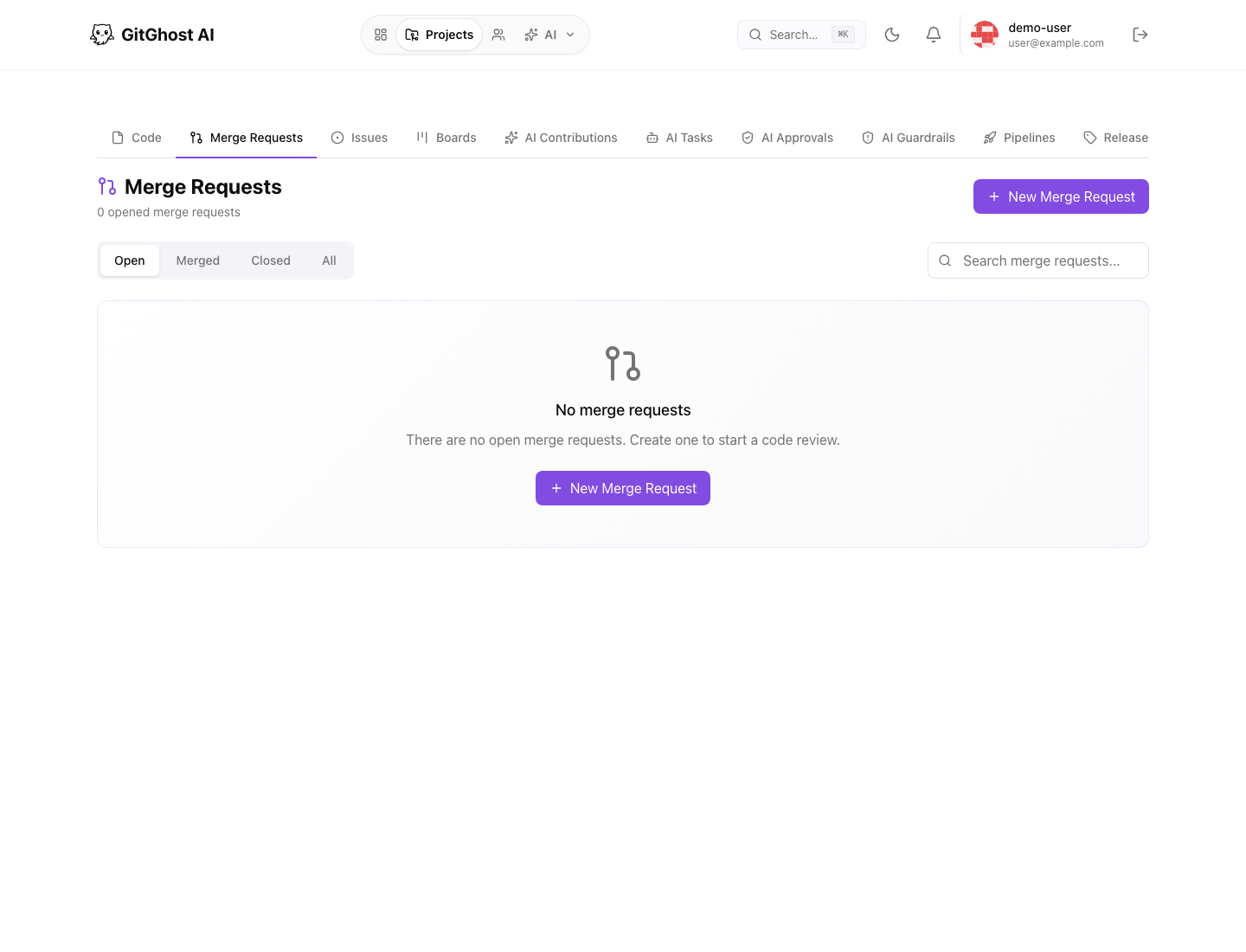 Gitghost AI merge requests