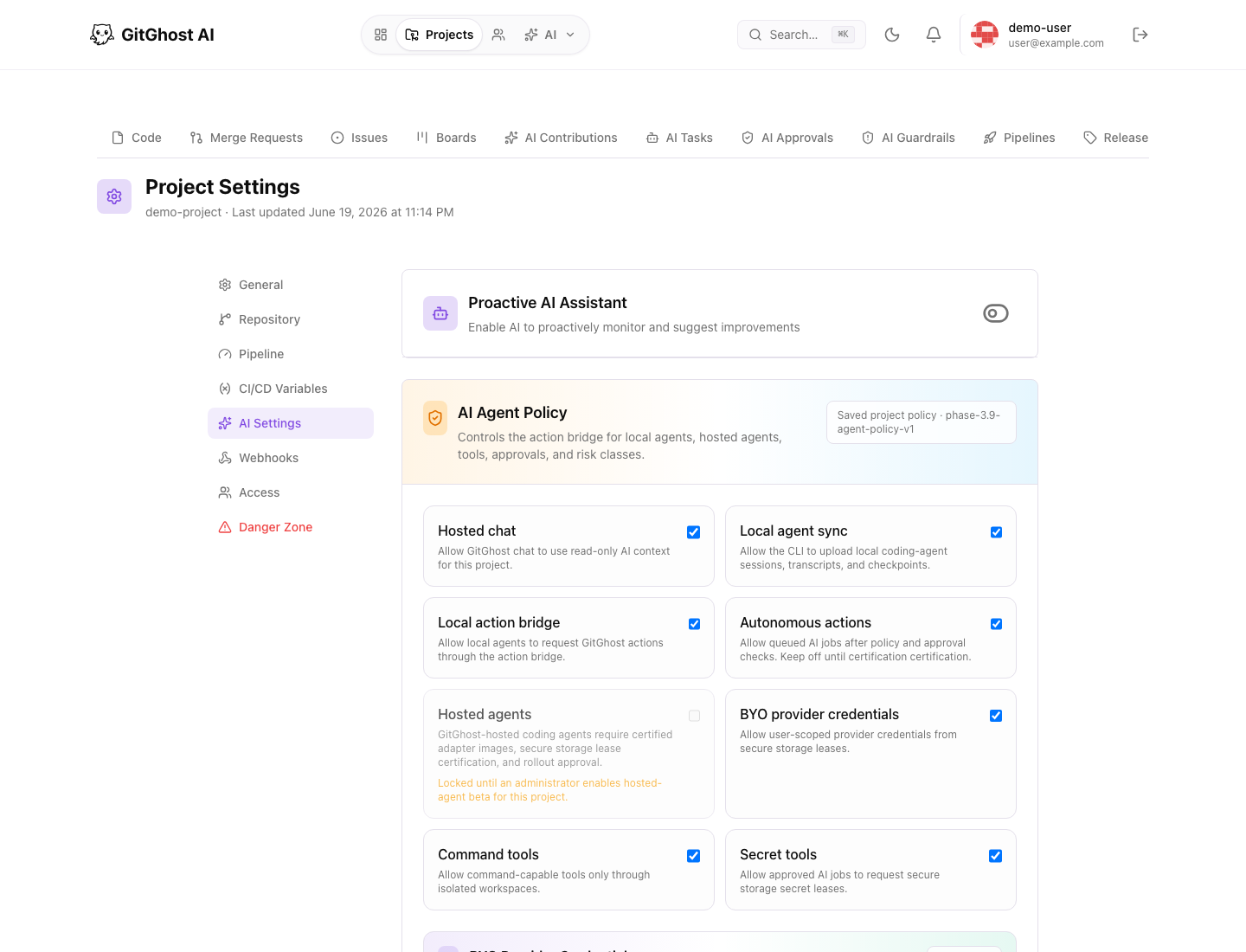 Gitghost AI project policy