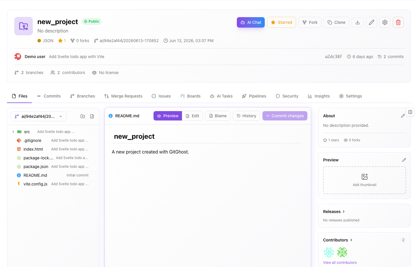 Gitghost AI repository workspace
